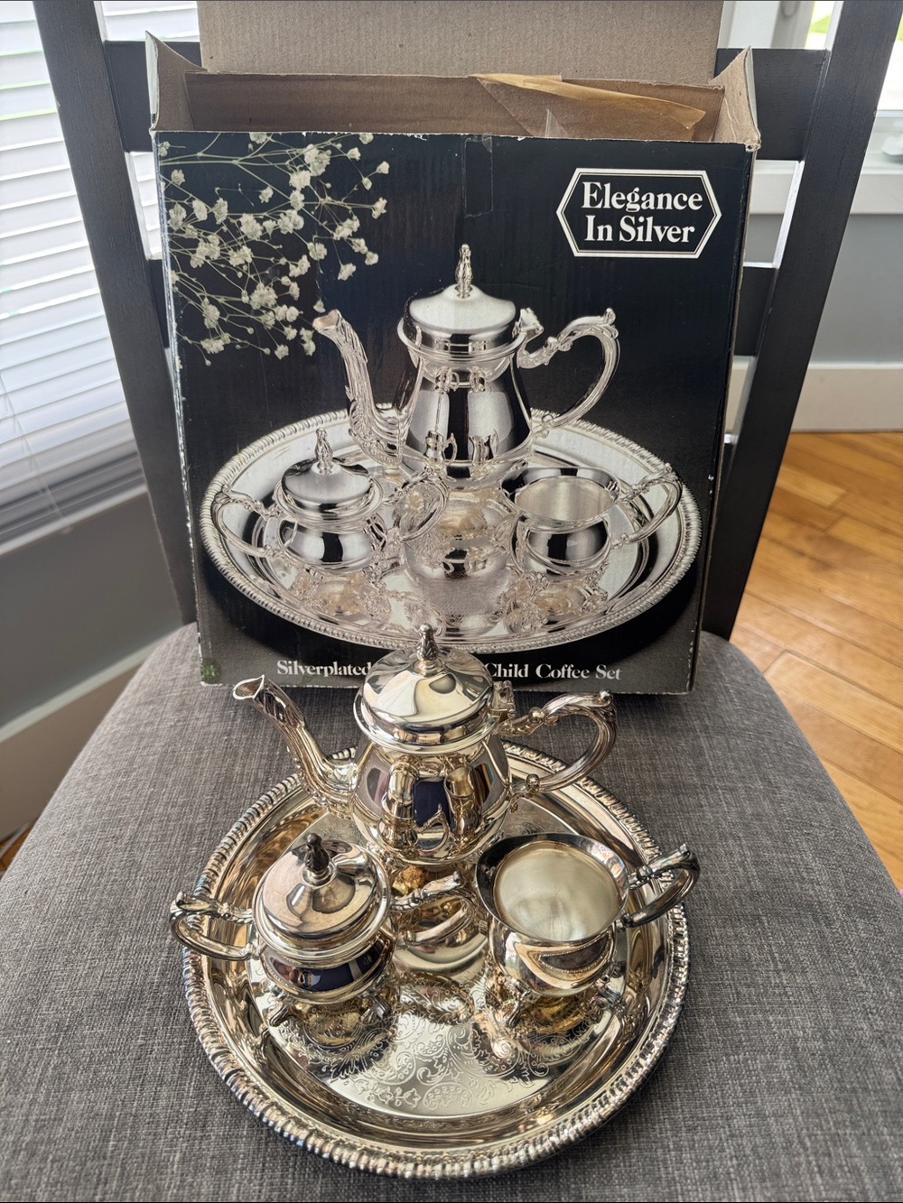 Elegance in Silver Silverplated Three Piece Child Coffee Set